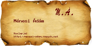 Ménesi Ádám névjegykártya